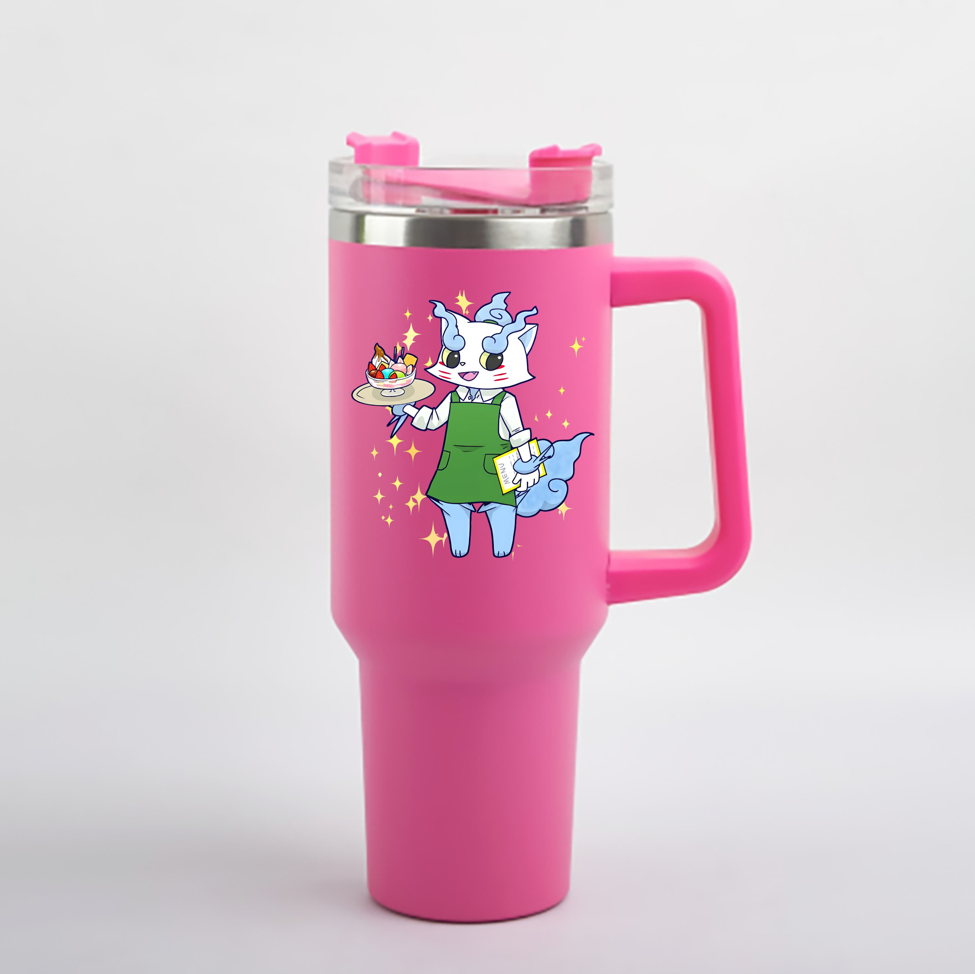 （画像用） 妖怪ウォッチ Yo-kai Watch 1200mL車用タンブラー - クリスタルステッカー（プラスチックストロー付き）